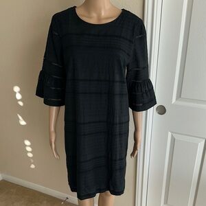 100% Cotton J. Crew Black Textured Dress Size 8